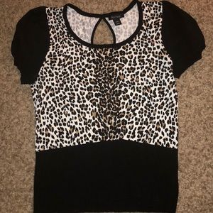 White House Black Market leopard print sweater XL